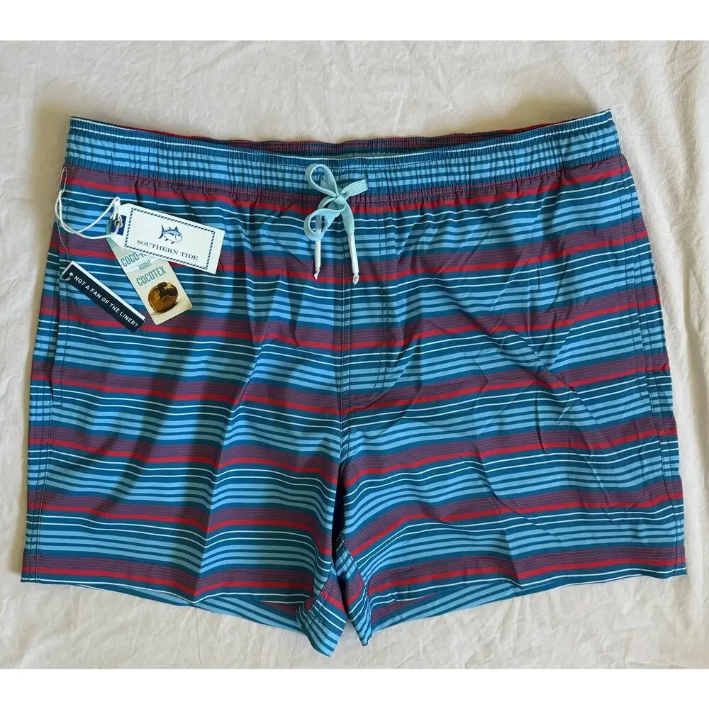 NWT Southern Tide Men's Largo Stripe Swim Trunks Size XL